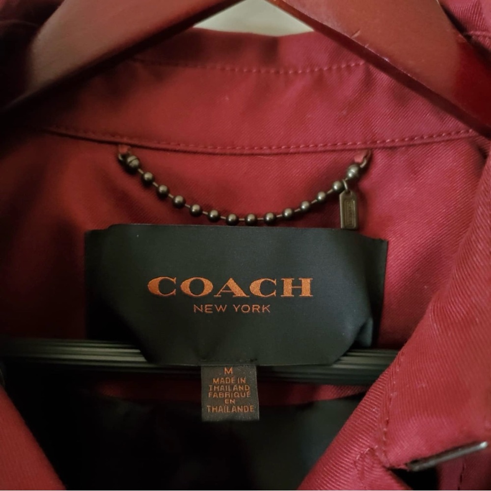 Classic Coach Short Trench Coat Oxblood Medium - Picture 6 of 15